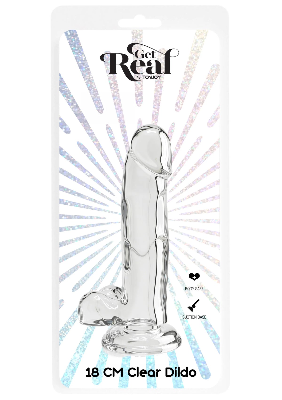 Bestel: Get Real Clear Dildo with Balls 7' by ToyJoy - bij Happytoys.nl, happytoys.be, Happytoys.ae: erotische sex webshop | liever Happy dan Easy âââââ