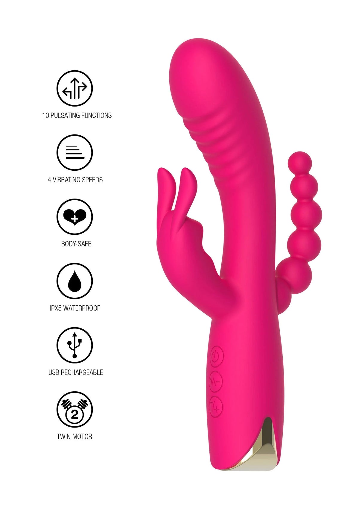 Bestel: Designer Edition Aphrodite Triple Vibrator by ToyJoy - vibrators bij Happytoys.nl, happytoys.be, Happytoys.ae: erotische sex webshop | liever Happy dan Easy ⭐⭐⭐⭐⭐