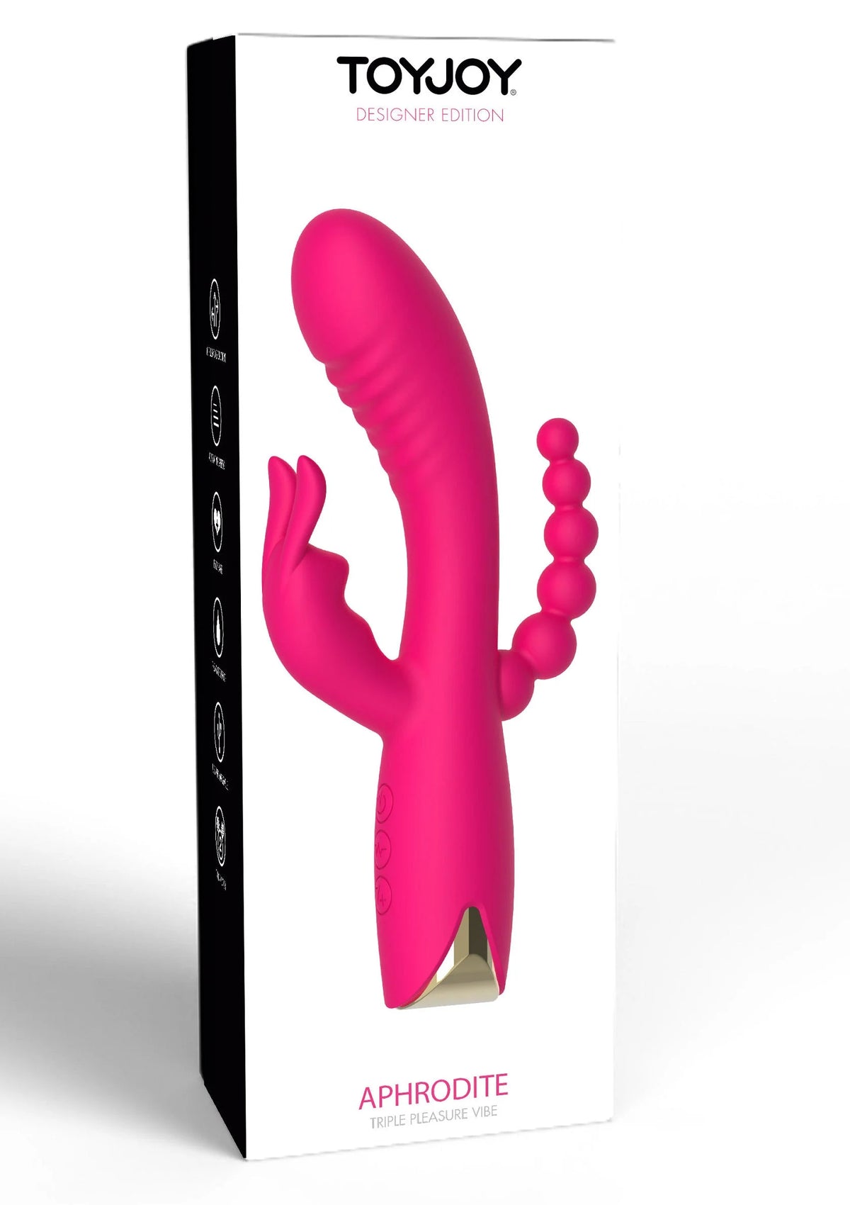 Bestel: Designer Edition Aphrodite Triple Vibrator by ToyJoy - vibrators bij Happytoys.nl, happytoys.be, Happytoys.ae: erotische sex webshop | liever Happy dan Easy ⭐⭐⭐⭐⭐