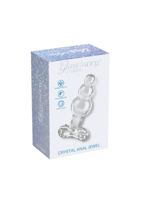 Bestel: Crystal Anal Jewel by Toy Joy Glass Worxx - bij Happytoys.nl, happytoys.be, Happytoys.ae: erotische sex webshop | liever Happy dan Easy ⭐⭐⭐⭐⭐