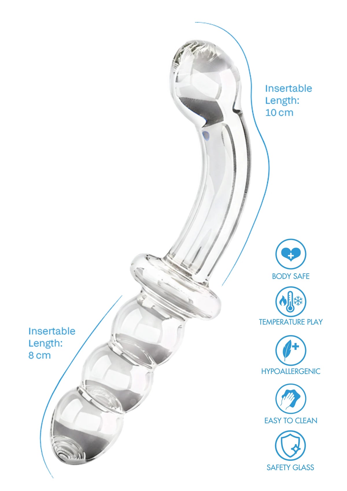 Bestel: Dual - Ended Anal & G - spot Dildo byToyJoy Glass Worxx - vibrators bij Happytoys.nl, happytoys.be, Happytoys.ae: erotische sex webshop | liever Happy dan Easy âââââ