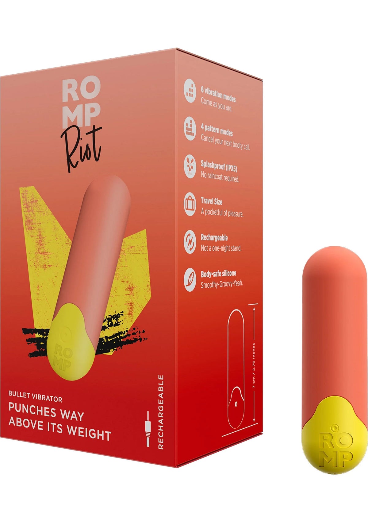 Bestel: Riot Mini Vibrator by Romp - bij Happytoys.nl, happytoys.be, Happytoys.ae: erotische sex webshop | liever Happy dan Easy ⭐⭐⭐⭐⭐
