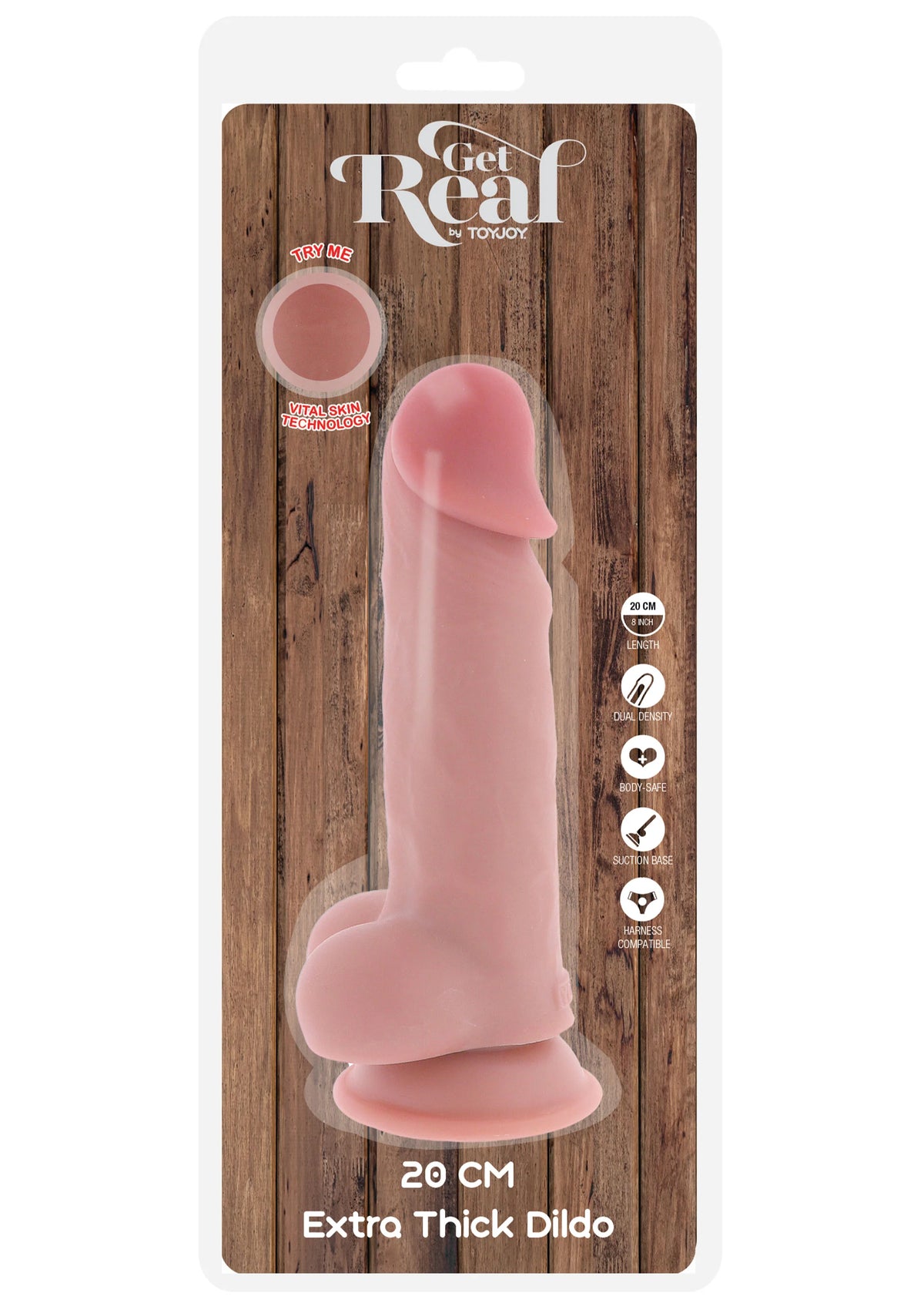 Bestel: Deluxe Dual Density Thick Dildo TPE 20 cm by ToyJoy Get Real - dildo bij Happytoys.nl, happytoys.be, Happytoys.ae: erotische sex webshop | liever Happy dan Easy âââââ