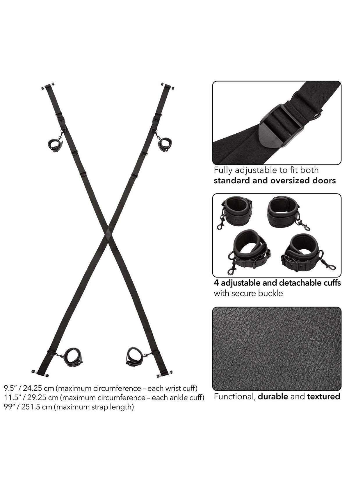 Bestel: Nocturnal Over The Door Cross by CalExotics - bij Happytoys.nl, happytoys.be, Happytoys.ae: erotische sex webshop | liever Happy dan Easy ⭐⭐⭐⭐⭐