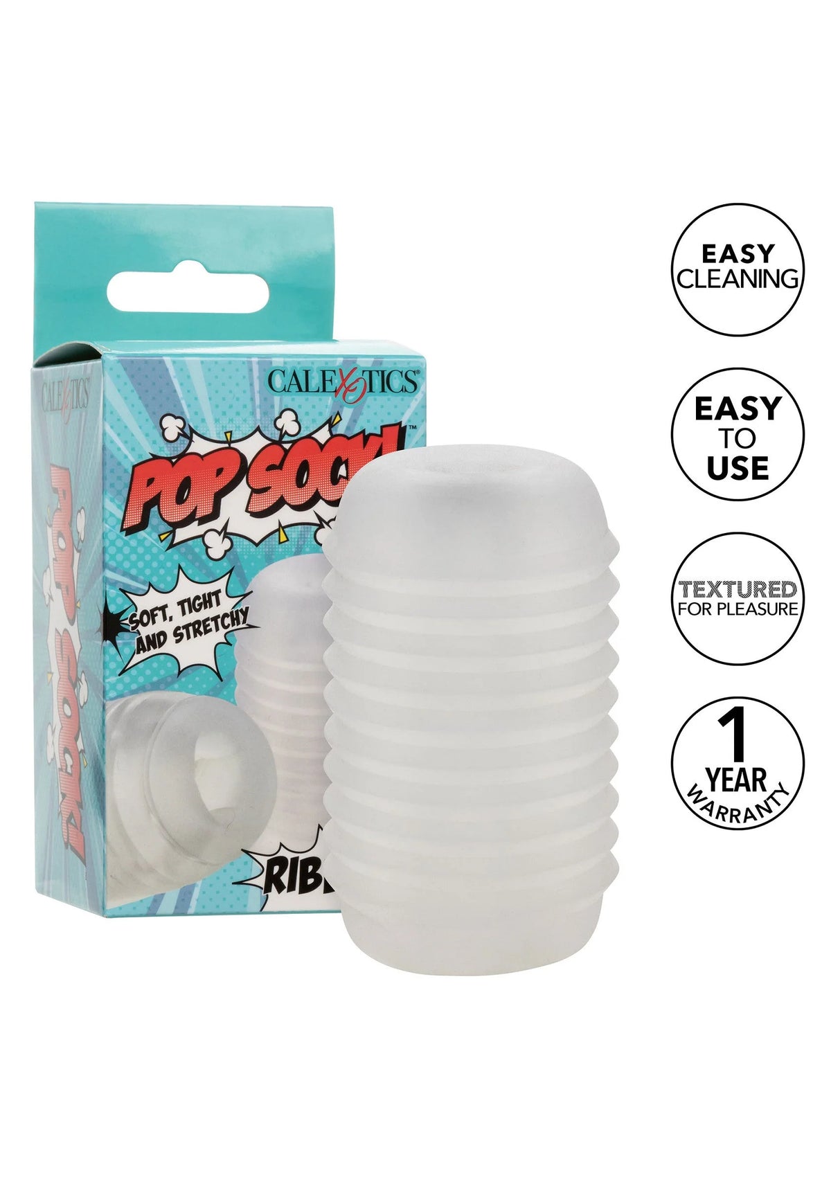 Bestel: Pop Sock Ribbed stroker by CalExotics Pop Socks - bij Happytoys.nl, happytoys.be, Happytoys.ae: erotische sex webshop | liever Happy dan Easy ⭐⭐⭐⭐⭐