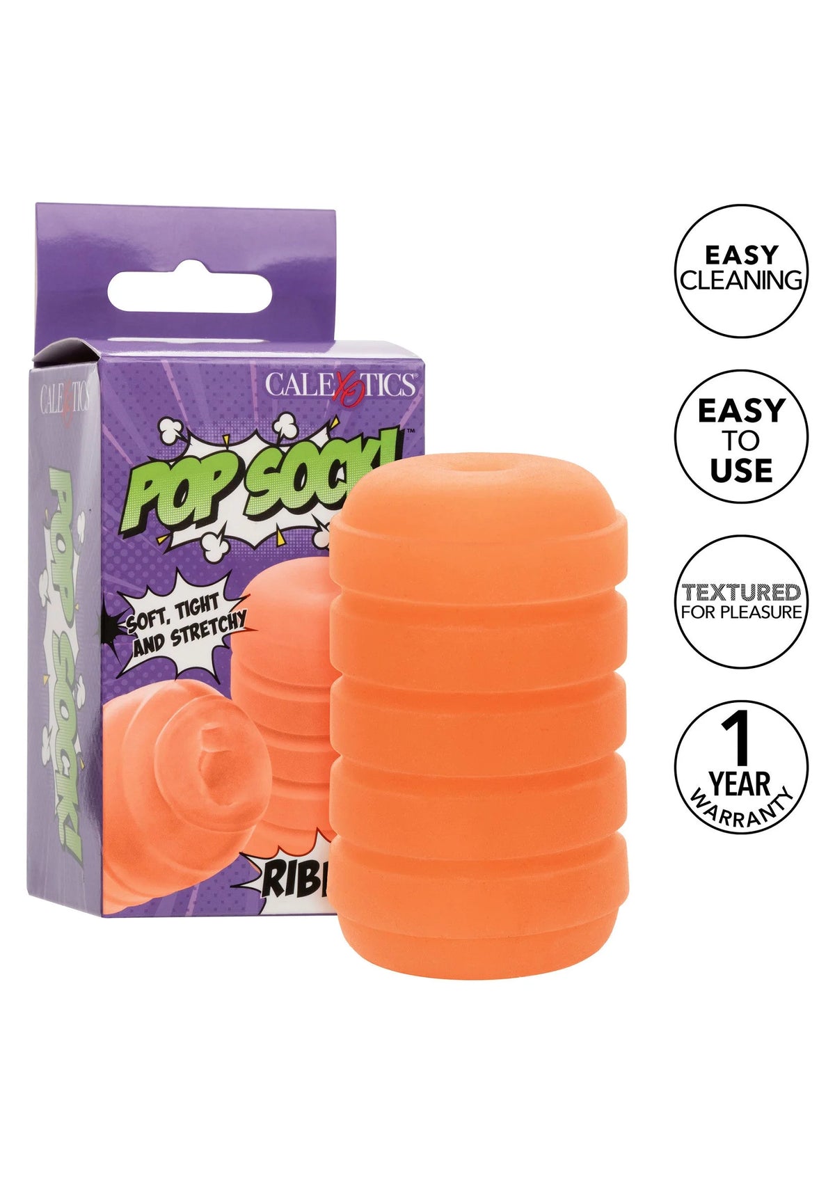 Bestel: Pop Sock Ribbed stroker by CalExotics Pop Socks - bij Happytoys.nl, happytoys.be, Happytoys.ae: erotische sex webshop | liever Happy dan Easy ⭐⭐⭐⭐⭐