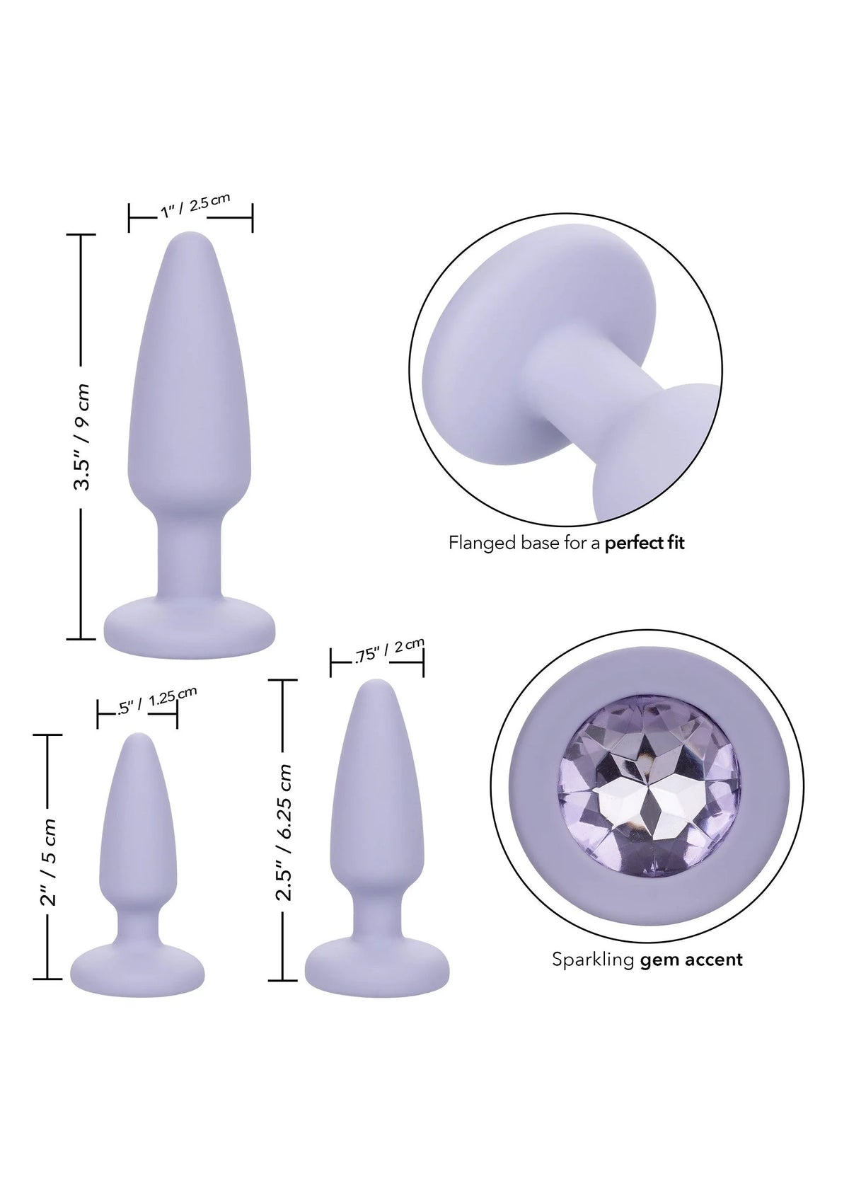 Bestel: Crystal Booty Kit buttplugs by CalExotics First Time - bij Happytoys.nl, happytoys.be, Happytoys.ae: erotische sex webshop | liever Happy dan Easy ⭐⭐⭐⭐⭐
