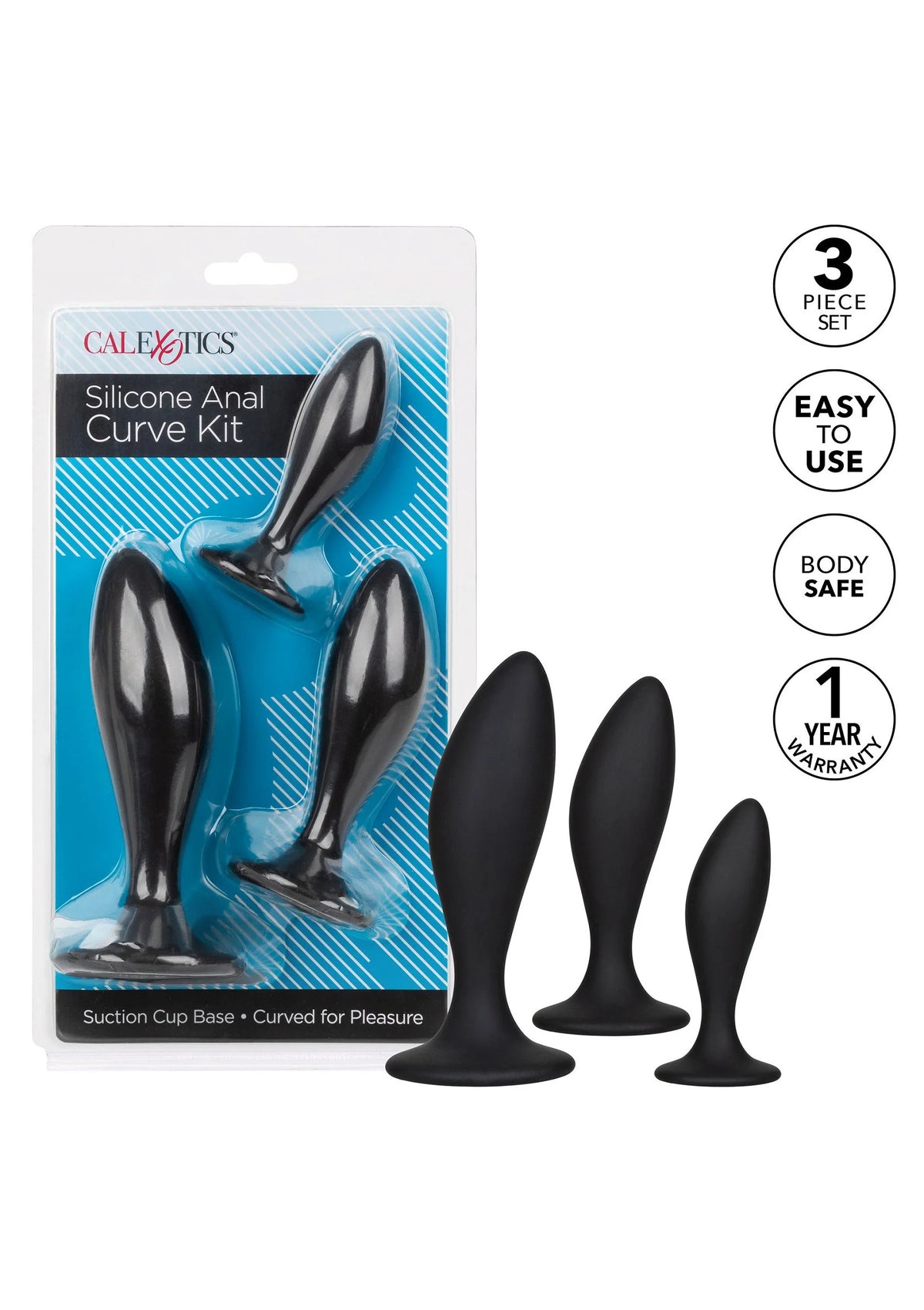 Bestel: Silicone Anal Curve Kit by CalExotics - bij Happytoys.nl, happytoys.be, Happytoys.ae: erotische sex webshop | liever Happy dan Easy ⭐⭐⭐⭐⭐