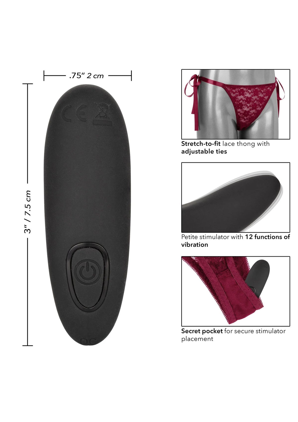 Bestel: Remote Control Lace Thong Set by CalExotics Remote Controlled Vibes - bij Happytoys.nl, happytoys.be, Happytoys.ae: erotische sex webshop | liever Happy dan Easy ⭐⭐⭐⭐⭐
