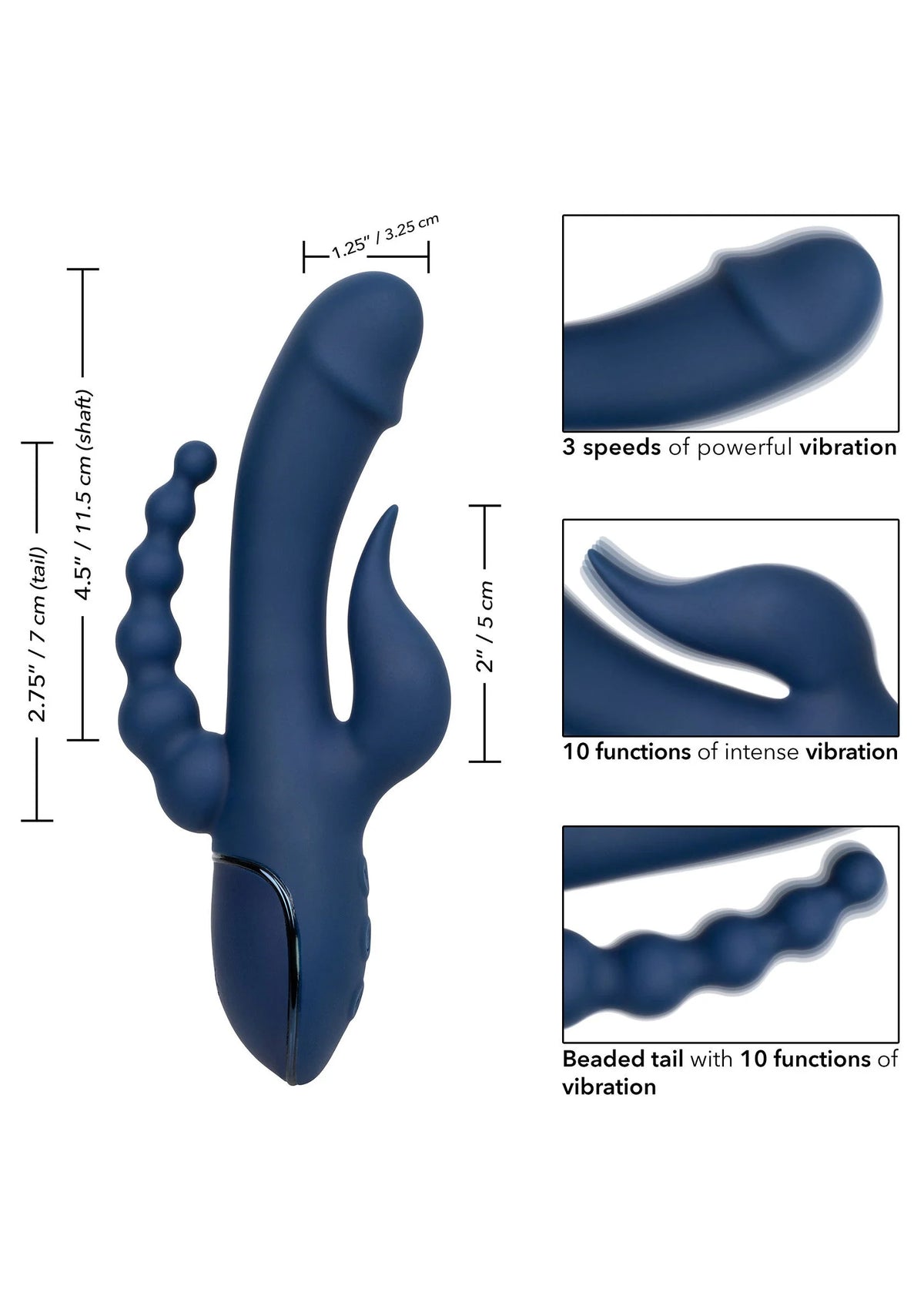 Bestel: Triple Orgasm triple Vibrator by CalExotics - bij Happytoys.nl, happytoys.be, Happytoys.ae: erotische sex webshop | liever Happy dan Easy ⭐⭐⭐⭐⭐