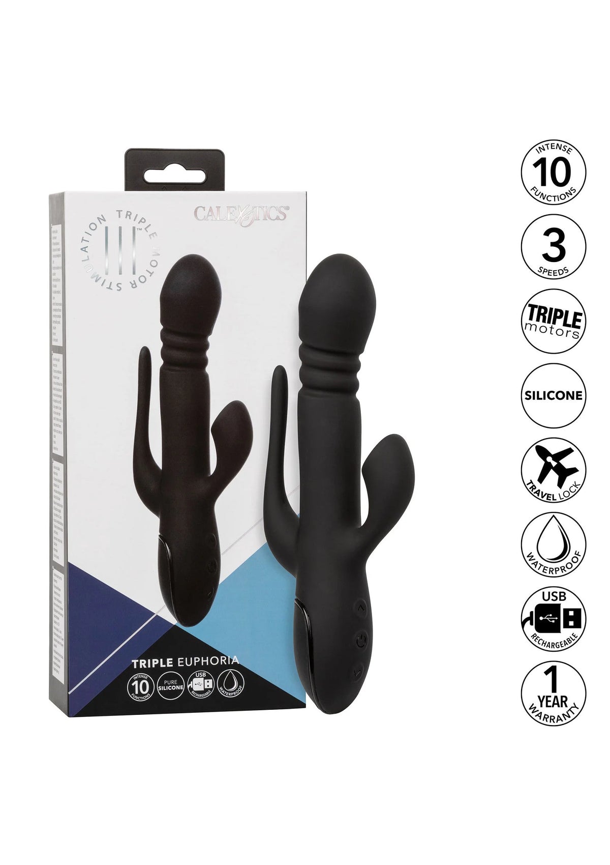 Bestel: Triple Euphoria 3 double vibrator by CalExotics - bij Happytoys.nl, happytoys.be, Happytoys.ae: erotische sex webshop | liever Happy dan Easy ⭐⭐⭐⭐⭐