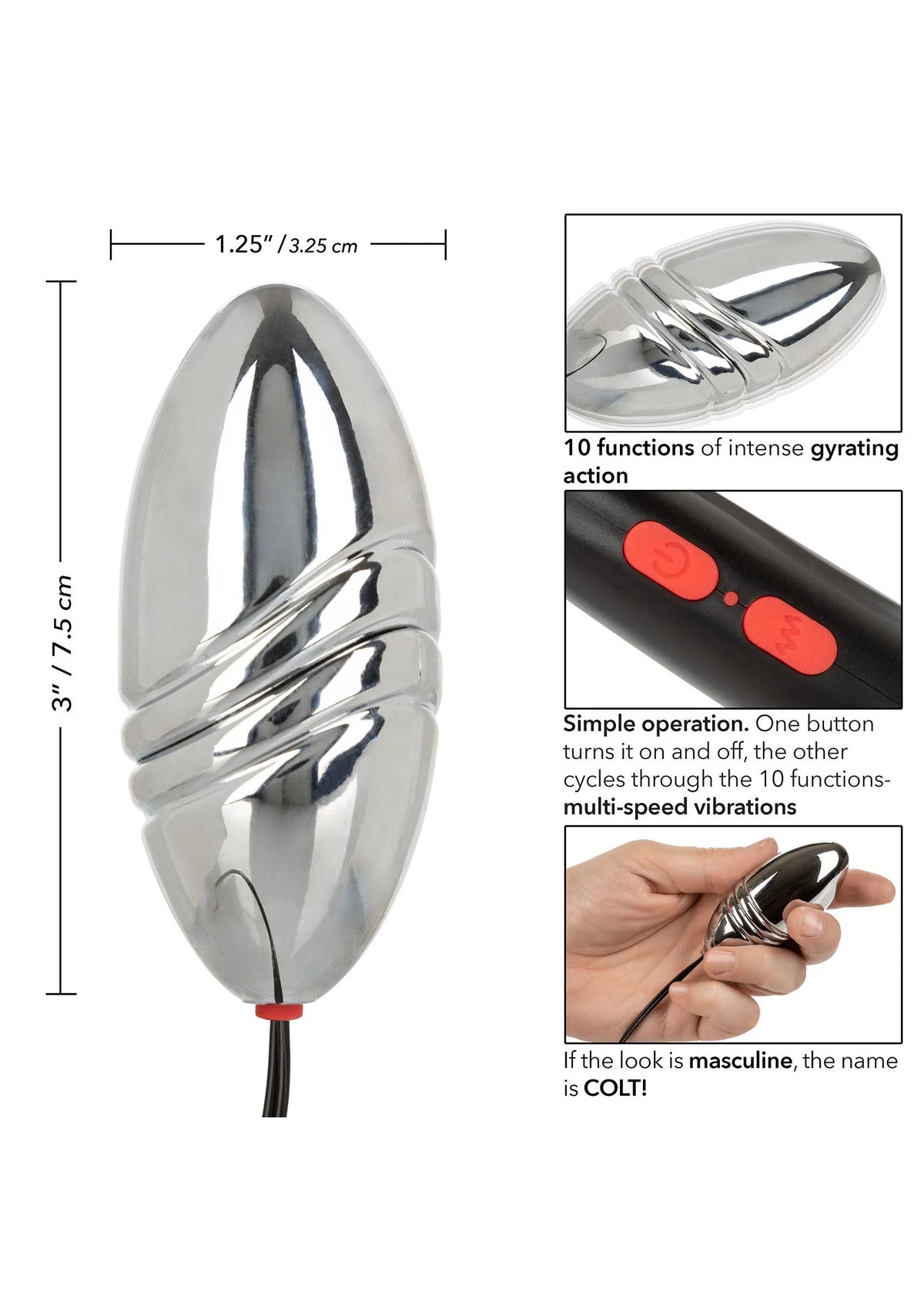 Bestel: COLT Rechargeable Turbo Bullet vibrator by CalExotics - bij Happytoys.nl, happytoys.be, Happytoys.ae: erotische sex webshop | liever Happy dan Easy ⭐⭐⭐⭐⭐
