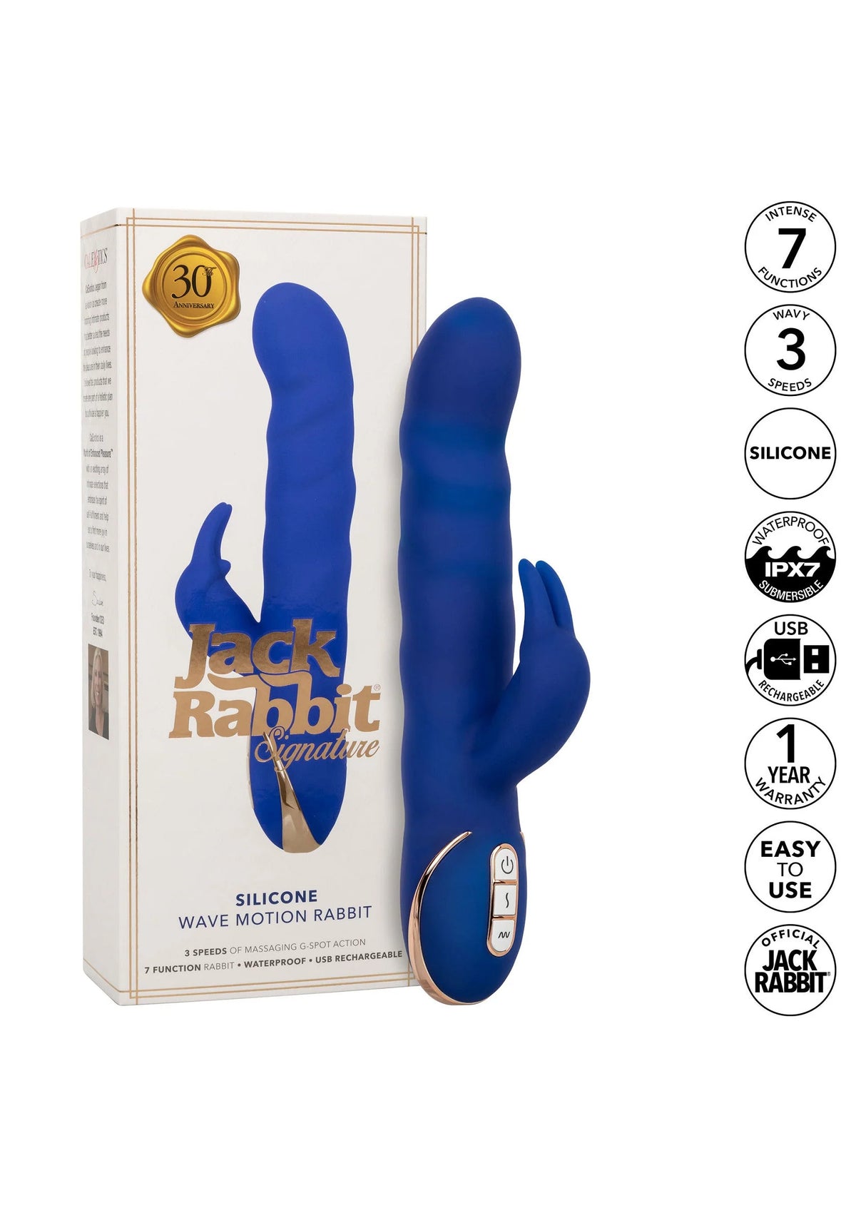 Bestel: Silicone Wave Motion Rabbit by CalExotics - bij Happytoys.nl, happytoys.be, Happytoys.ae: erotische sex webshop | liever Happy dan Easy ⭐⭐⭐⭐⭐