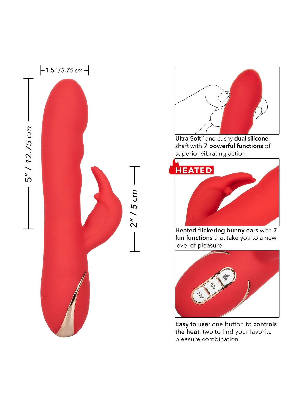 Bestel: Jack Rabbit Signature Heated Silicone Ultra - Soft Rabbit by CalExotics - bij Happytoys.nl, happytoys.be, Happytoys.ae: erotische sex webshop | liever Happy dan Easy ⭐⭐⭐⭐⭐