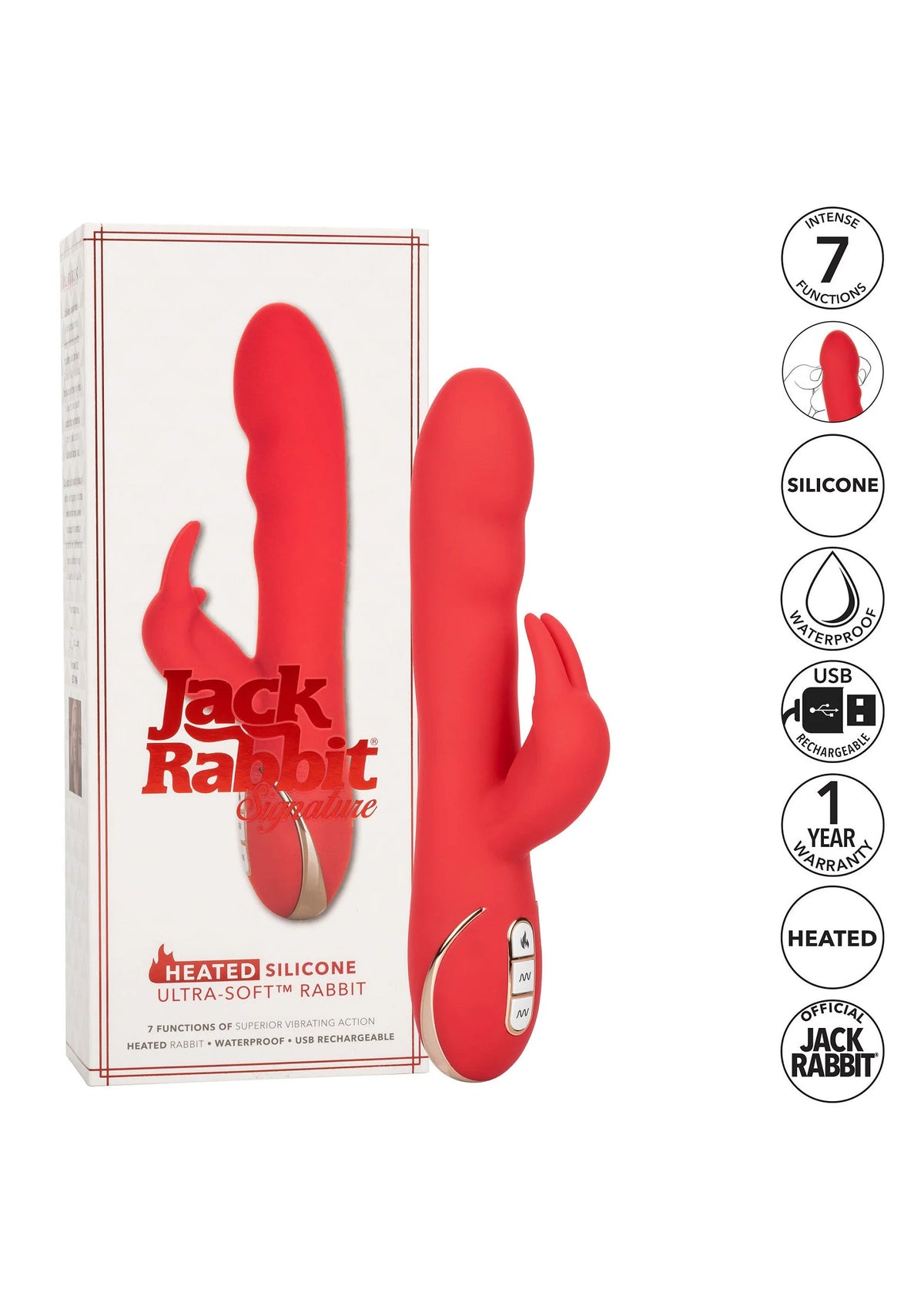 Bestel: Jack Rabbit Signature Heated Silicone Ultra - Soft Rabbit by CalExotics - bij Happytoys.nl, happytoys.be, Happytoys.ae: erotische sex webshop | liever Happy dan Easy ⭐⭐⭐⭐⭐