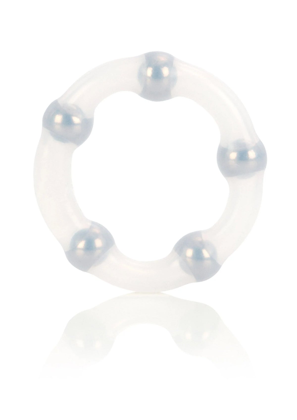 Bestel: Metallic Bead Ring by CalExotics - bij Happytoys.nl, happytoys.be, Happytoys.ae: erotische sex webshop | liever Happy dan Easy ⭐⭐⭐⭐⭐ - Default Title - 12722 - CLEAR