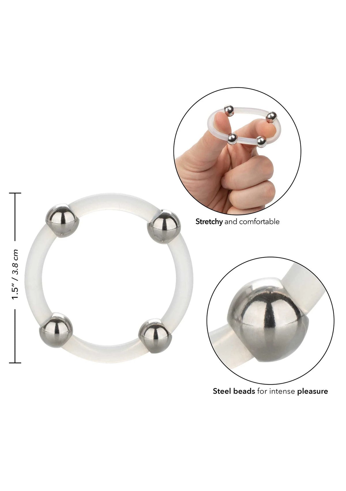 Bestel: Steel Beaded Silicone Ring L - bij Happytoys.nl, happytoys.be, Happytoys.ae: erotische sex webshop | liever Happy dan Easy âââââ