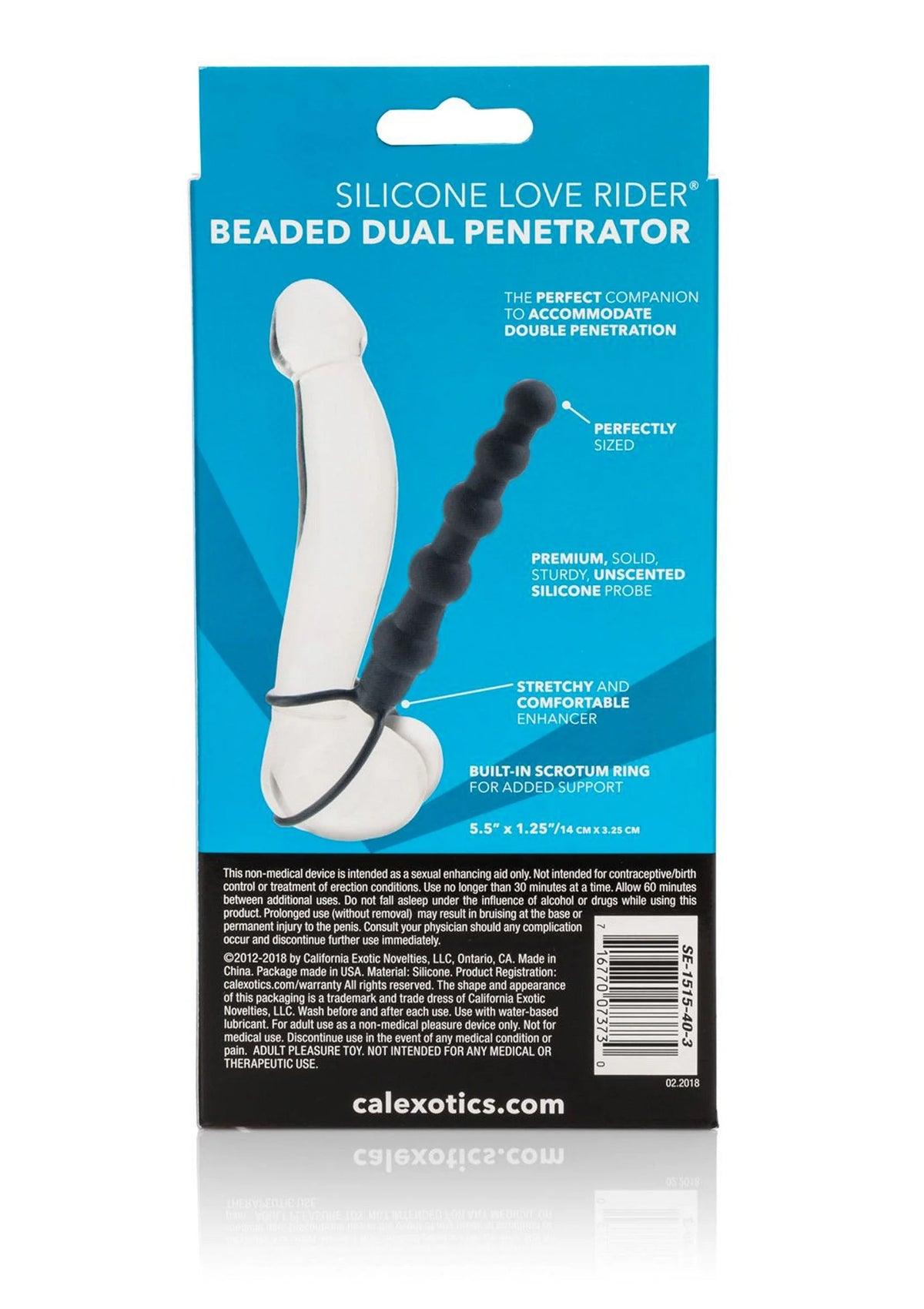 Bestel: Silicone Love Rider Beaded Dual Penetrator by CalExotics - bij Happytoys.nl, happytoys.be, Happytoys.ae: erotische sex webshop | liever Happy dan Easy ⭐⭐⭐⭐⭐