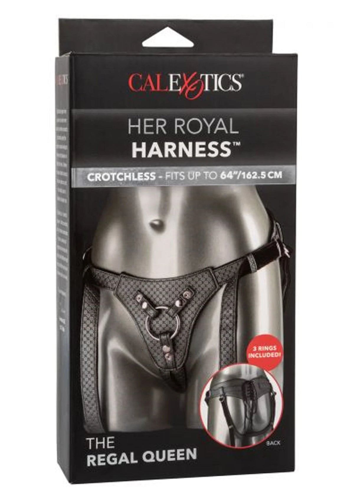 Bestel: The Regal Queen Strapon Harness by CalExotics Her Royal Harness - bij Happytoys.nl, happytoys.be, Happytoys.ae: erotische sex webshop | liever Happy dan Easy ⭐⭐⭐⭐⭐