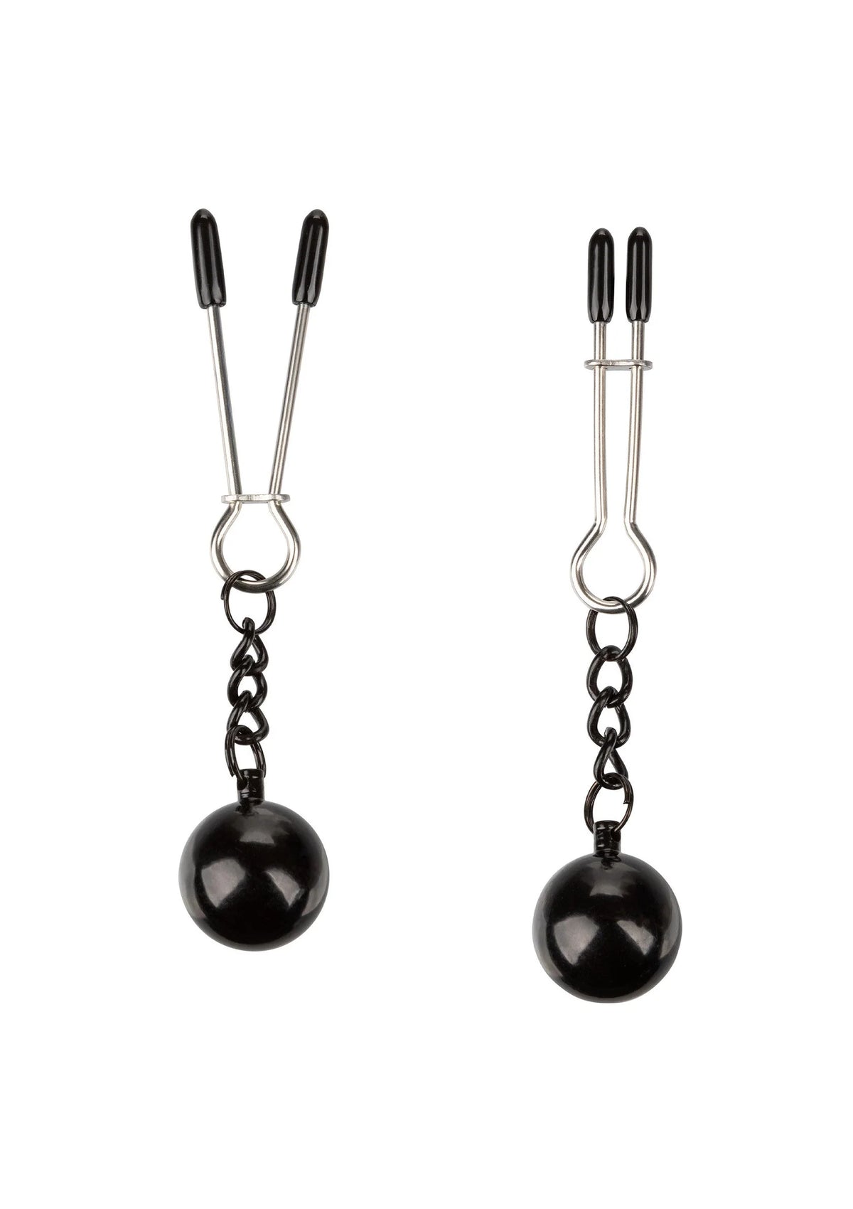 Bestel: Weighted Tweezer Nipple Clamps by CalExotics - bij Happytoys.nl, happytoys.be, Happytoys.ae: erotische sex webshop | liever Happy dan Easy ⭐⭐⭐⭐⭐ - Default Title - 12917 - BLACK