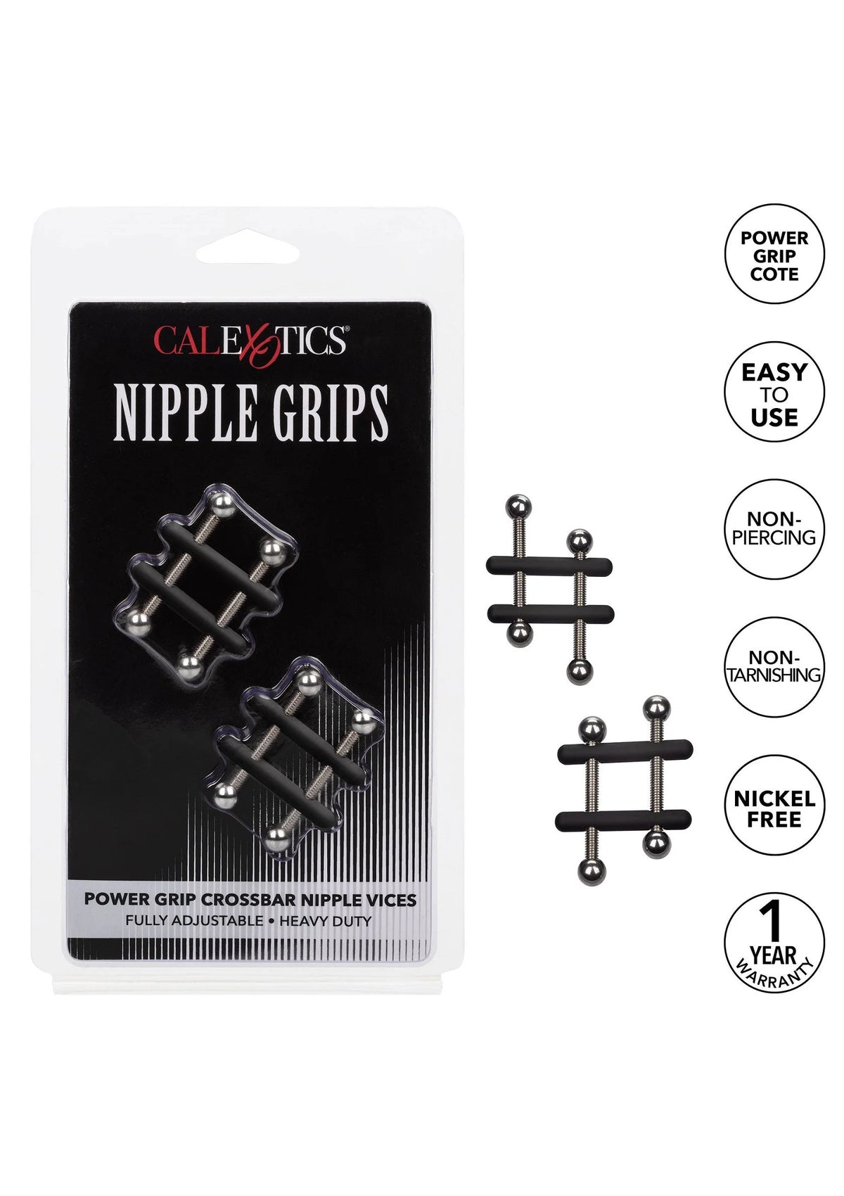 Bestel: Nipple Grips Power Grip Crossbar Nipple Vices by CalExotics - bij Happytoys.nl, happytoys.be, Happytoys.ae: erotische sex webshop | liever Happy dan Easy ⭐⭐⭐⭐⭐