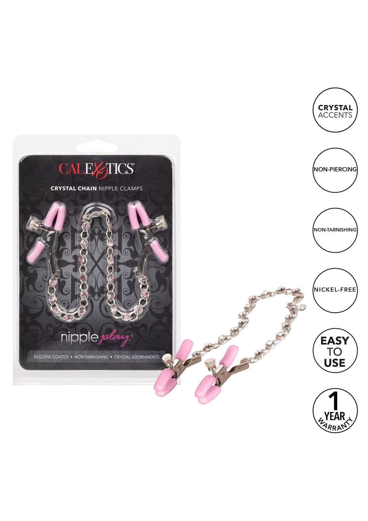 Bestel: Crystal Chain Nipple Clamps by CalExotics - bij Happytoys.nl, happytoys.be, Happytoys.ae: erotische sex webshop | liever Happy dan Easy ⭐⭐⭐⭐⭐