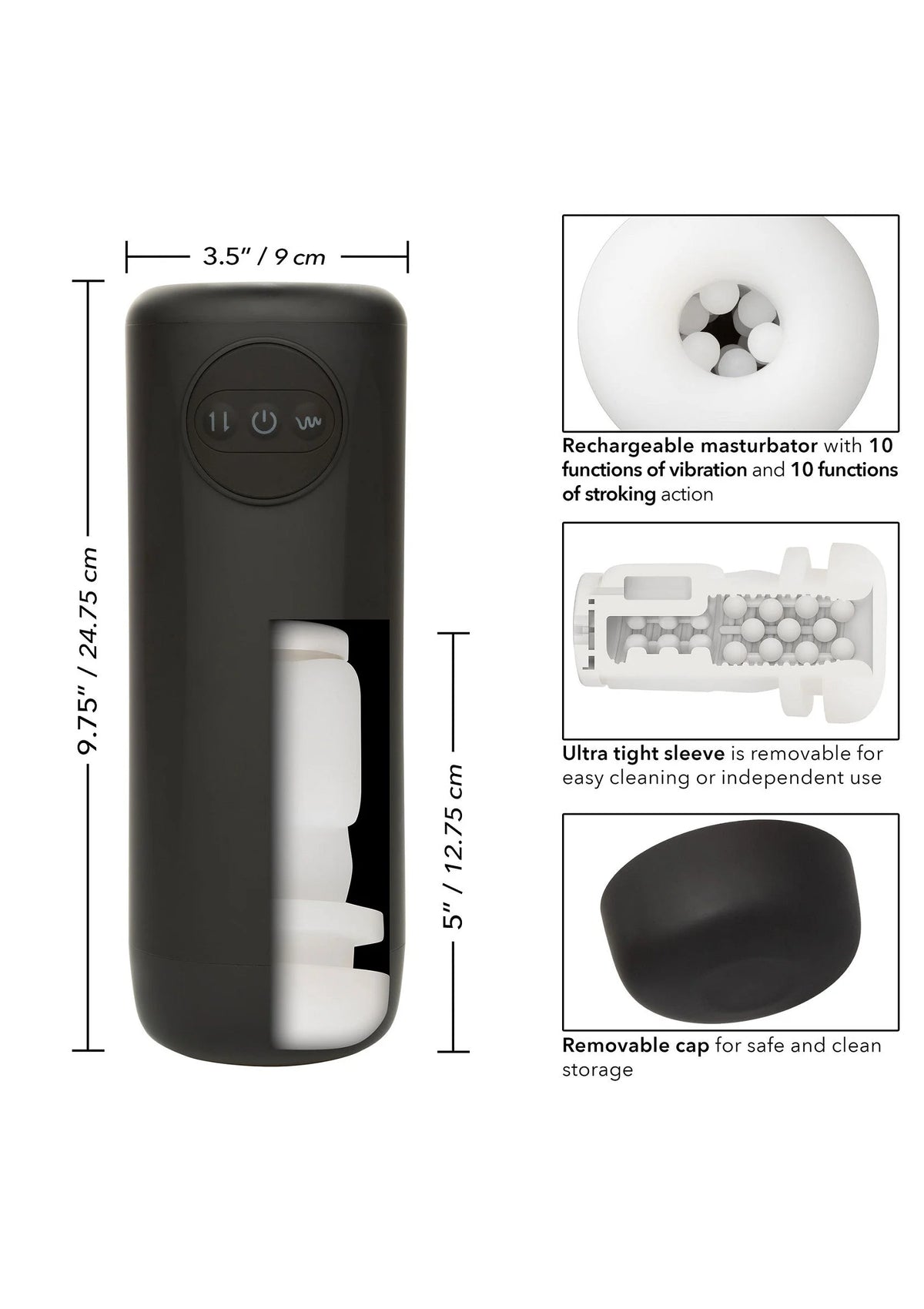 Bestel: Optimum Power Vibrating and Thrusting Stroker by CalExotics - bij Happytoys.nl, happytoys.be, Happytoys.ae: erotische sex webshop | liever Happy dan Easy ⭐⭐⭐⭐⭐
