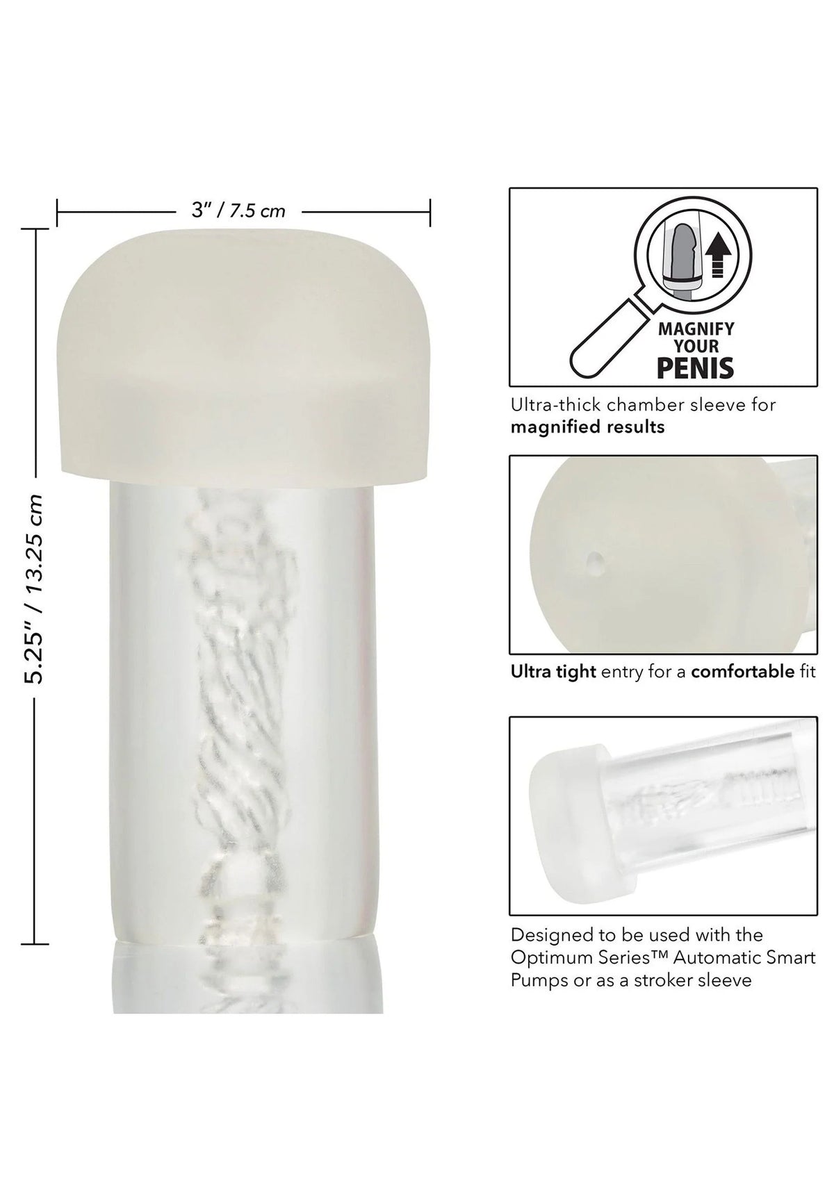Bestel: Optimum Series Automatic Smart Pump Replacement Sleeve by CalExotics - bij Happytoys.nl, happytoys.be, Happytoys.ae: erotische sex webshop | liever Happy dan Easy ⭐⭐⭐⭐⭐