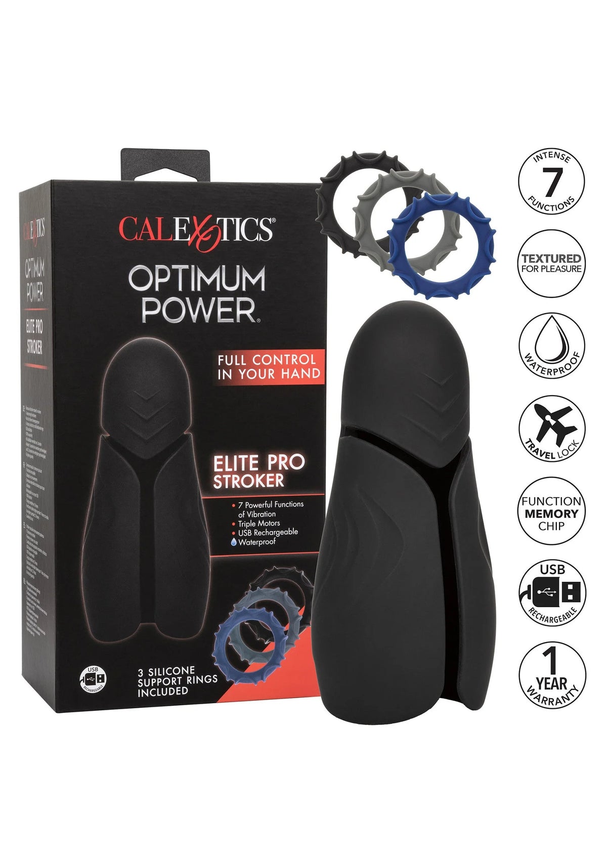 Bestel: Optimum Power Elite Pro Stroker by CalExotics - bij Happytoys.nl, happytoys.be, Happytoys.ae: erotische sex webshop | liever Happy dan Easy âââââ