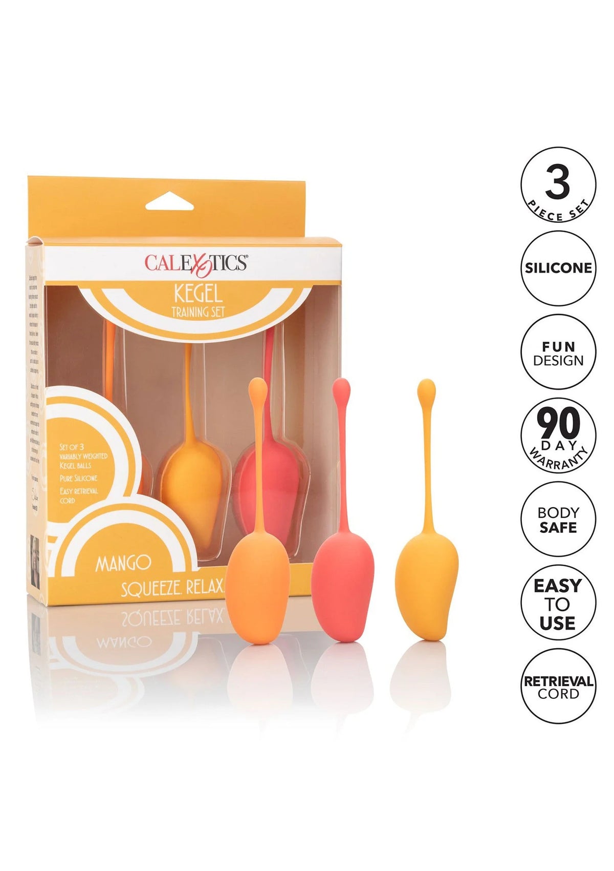 Bestel: Kegel Training Set Mango by CalExotics - bij Happytoys.nl, happytoys.be, Happytoys.ae: erotische sex webshop | liever Happy dan Easy ⭐⭐⭐⭐⭐