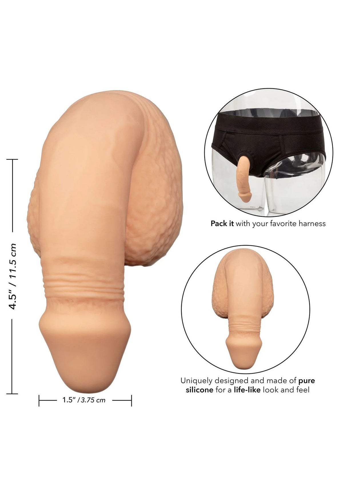 Bestel: 5 inch Silicone Packing Penis by CalExotics - bij Happytoys.nl, happytoys.be, Happytoys.ae: erotische sex webshop | liever Happy dan Easy ⭐⭐⭐⭐⭐