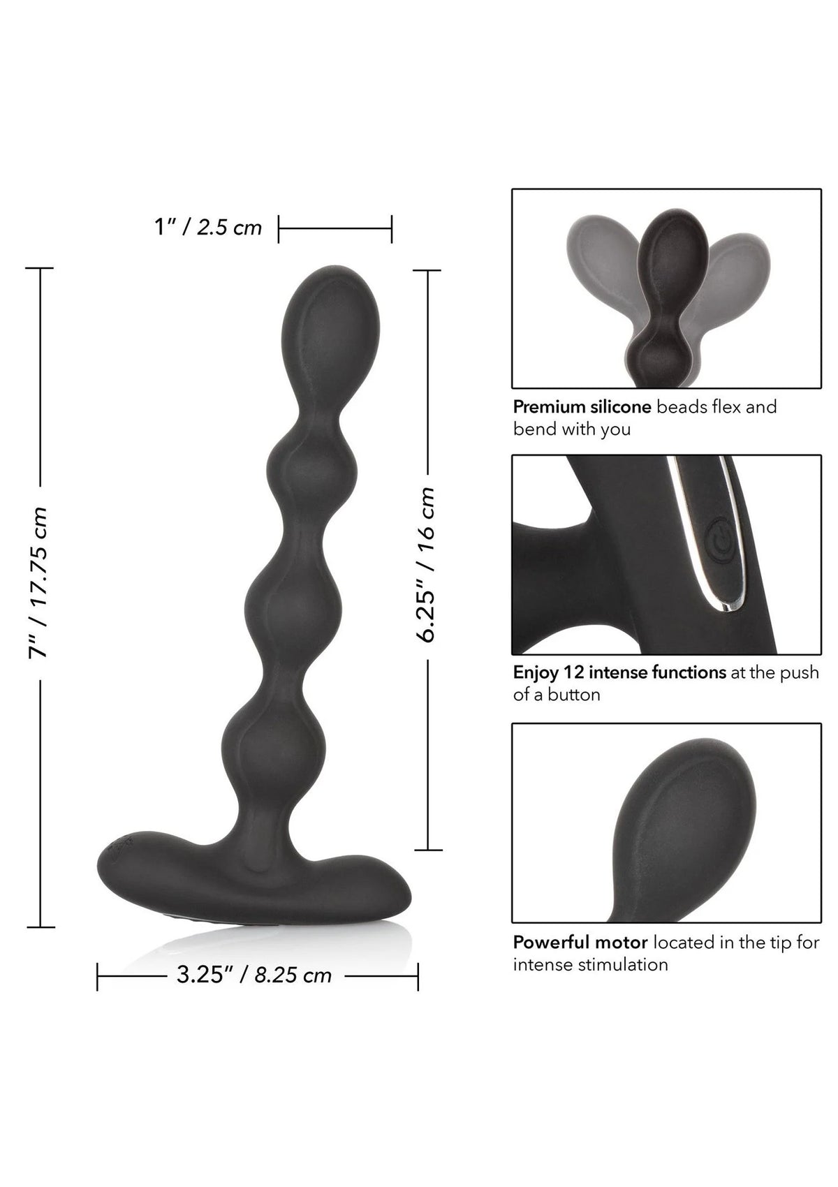Bestel: Eclipse Slender Vibrating Anal Beads by CalExotics - bij Happytoys.nl, happytoys.be, Happytoys.ae: erotische sex webshop | liever Happy dan Easy ⭐⭐⭐⭐⭐