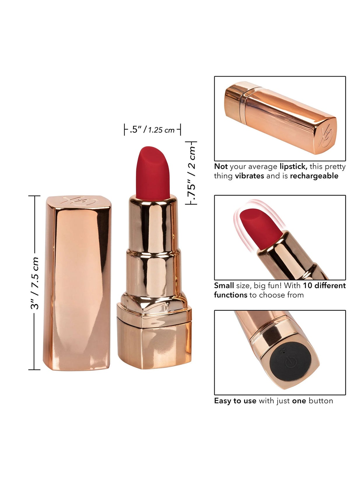 Bestel: Hide & Play Lipstick Rechargeable by CalExotics - bij Happytoys.nl, happytoys.be, Happytoys.ae: erotische sex webshop | liever Happy dan Easy ⭐⭐⭐⭐⭐