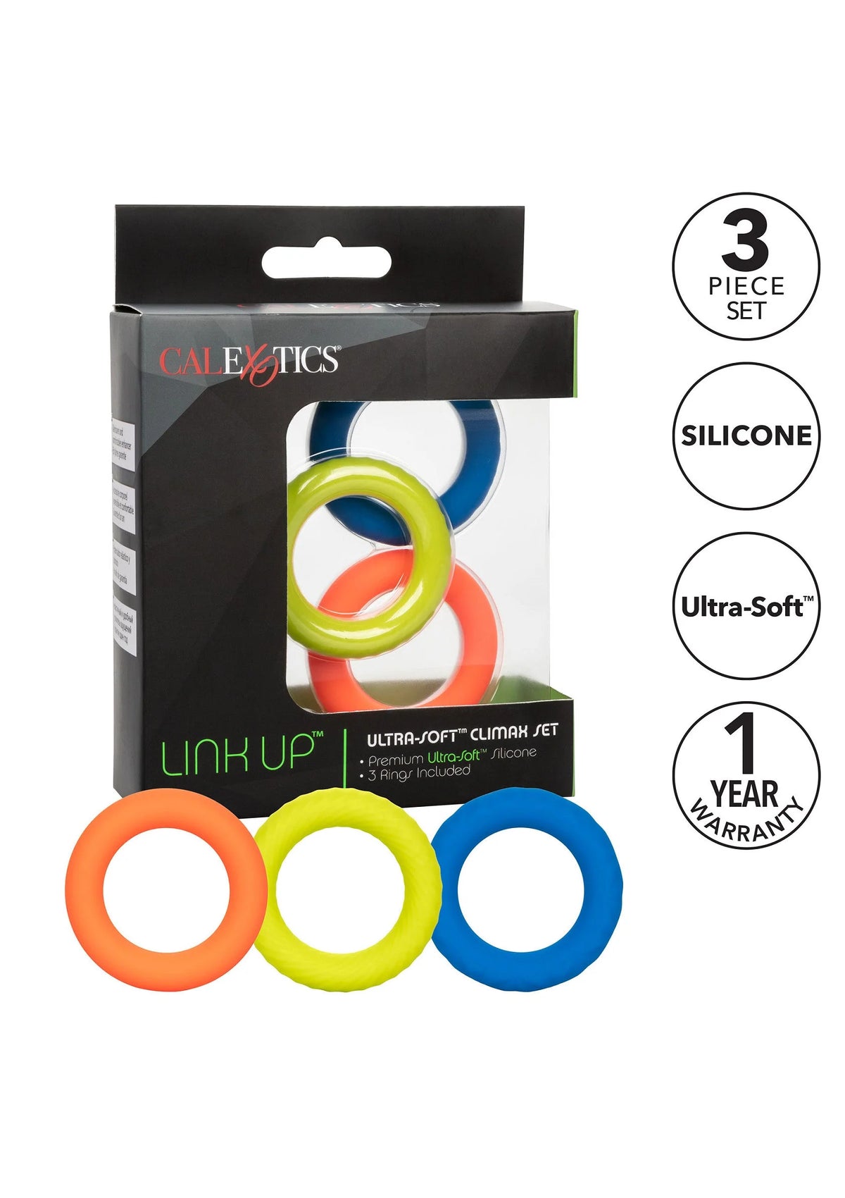 Bestel: Link Up Ultra - Soft Climax Set cockring by CalExotics - bij Happytoys.nl, happytoys.be, Happytoys.ae: erotische sex webshop | liever Happy dan Easy ⭐⭐⭐⭐⭐
