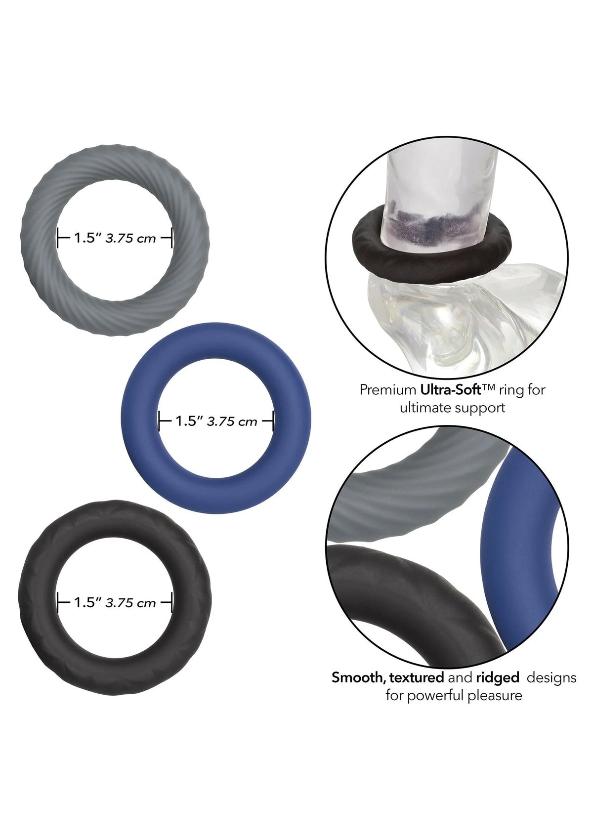 Bestel: Link Up Ultra - Soft Extreme Set cockring by CalExotics - bij Happytoys.nl, happytoys.be, Happytoys.ae: erotische sex webshop | liever Happy dan Easy ⭐⭐⭐⭐⭐