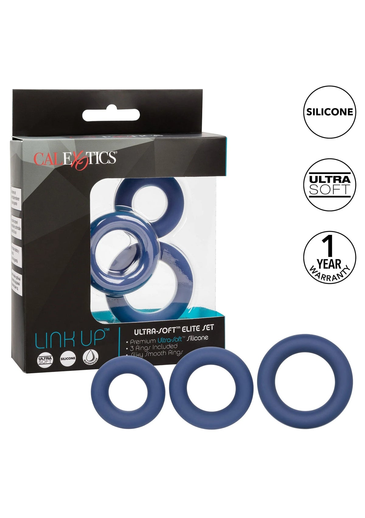 Bestel: Link Up Ultra - Soft Elite Set Cockring by CalExotics - bij Happytoys.nl, happytoys.be, Happytoys.ae: erotische sex webshop | liever Happy dan Easy ⭐⭐⭐⭐⭐