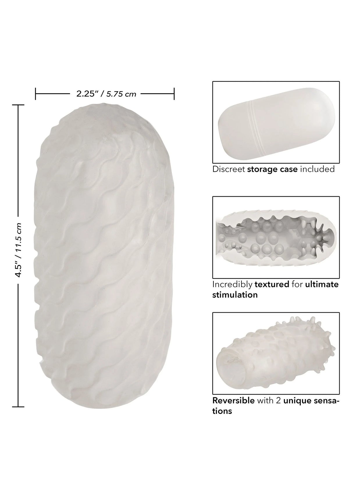 Bestel: Boundless Reversible Nubby Stroker by CalExotics - bij Happytoys.nl, happytoys.be, Happytoys.ae: erotische sex webshop | liever Happy dan Easy ⭐⭐⭐⭐⭐