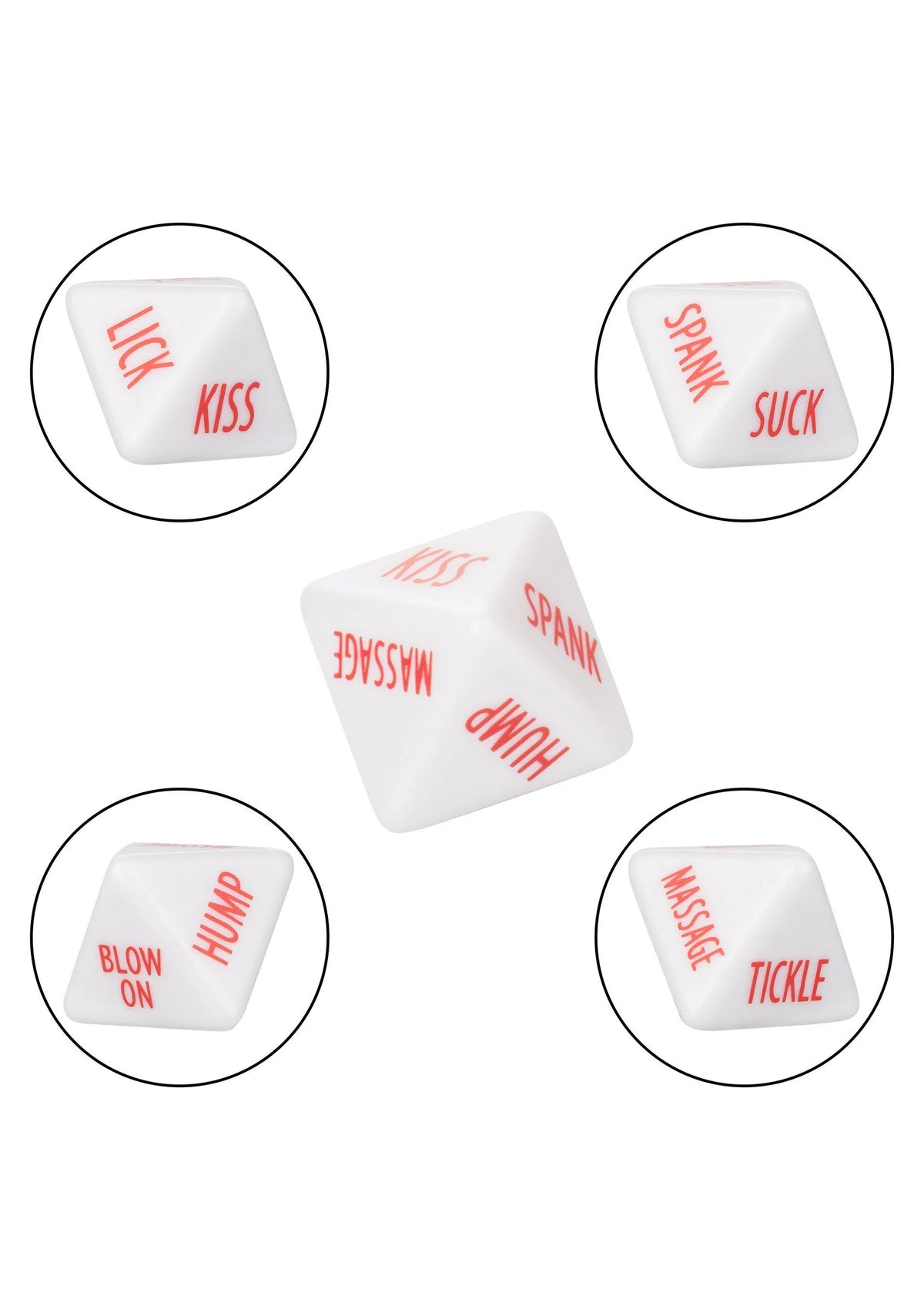 Bestel: Tempt & Tease Dice (EN) by CalExotics - bij Happytoys.nl, happytoys.be, Happytoys.ae: erotische sex webshop | liever Happy dan Easy ⭐⭐⭐⭐⭐