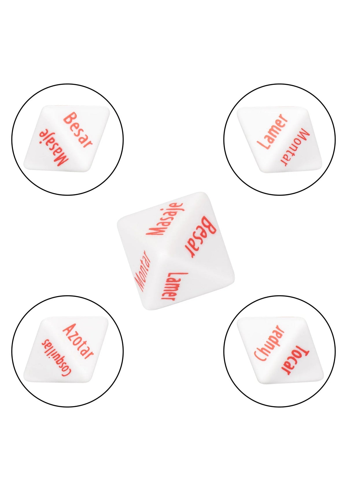 Bestel: Tempt & Tease Dados dice (ESP) by CalExotics - bij Happytoys.nl, happytoys.be, Happytoys.ae: erotische sex webshop | liever Happy dan Easy ⭐⭐⭐⭐⭐