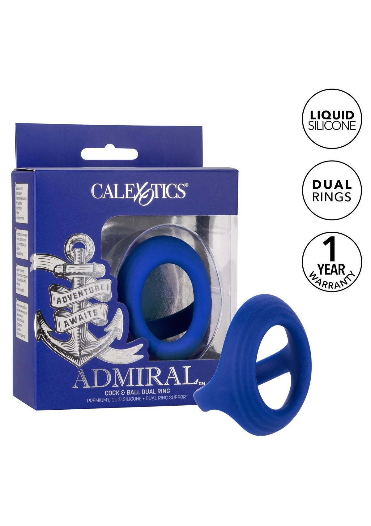 Bestel: Admiral Cock & Ball Dual Ring by CalExotics - bij Happytoys.nl, happytoys.be, Happytoys.ae: erotische sex webshop | liever Happy dan Easy ⭐⭐⭐⭐⭐