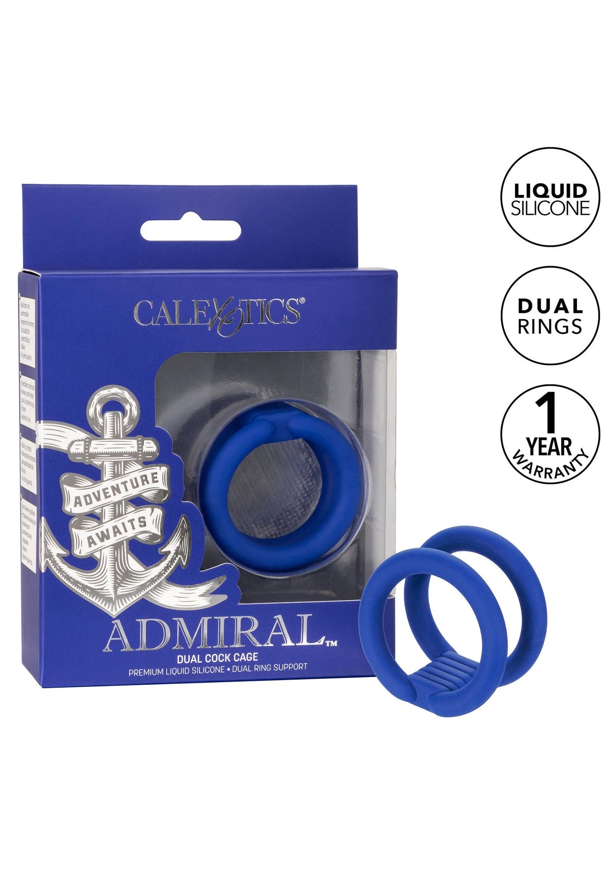Bestel: Admiral Dual Cock Cage by CalExotics - bij Happytoys.nl, happytoys.be, Happytoys.ae: erotische sex webshop | liever Happy dan Easy ⭐⭐⭐⭐⭐