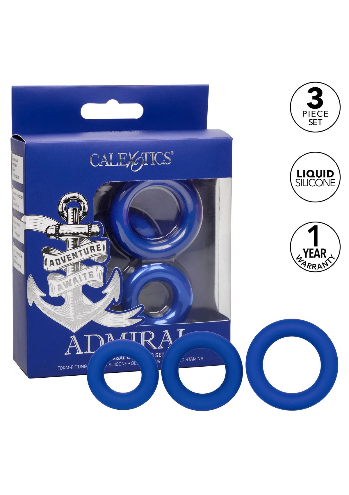 Bestel: Admiral Universal Cock Ring Set by CalExotics - bij Happytoys.nl, happytoys.be, Happytoys.ae: erotische sex webshop | liever Happy dan Easy âââââ