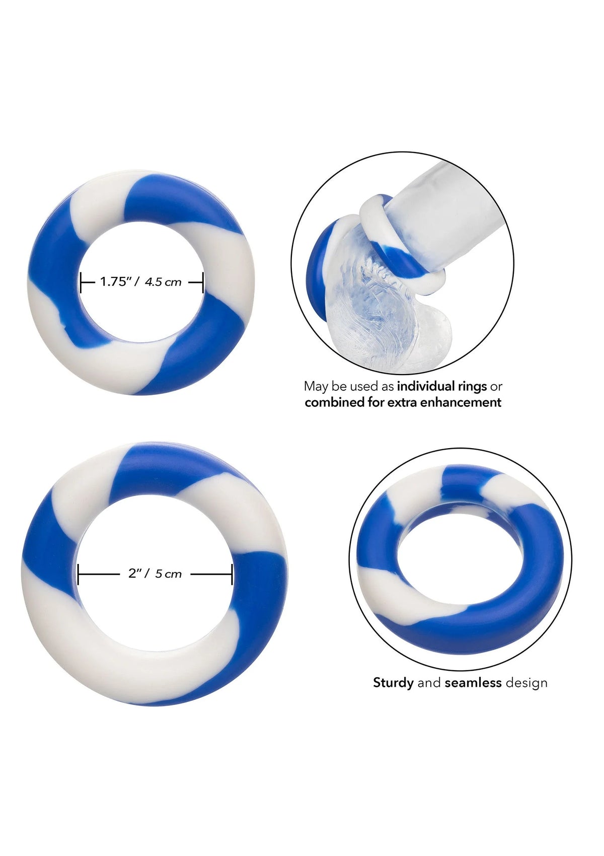 Bestel: Admiral 2 Ring Set by CalExotics - bij Happytoys.nl, happytoys.be, Happytoys.ae: erotische sex webshop | liever Happy dan Easy ⭐⭐⭐⭐⭐