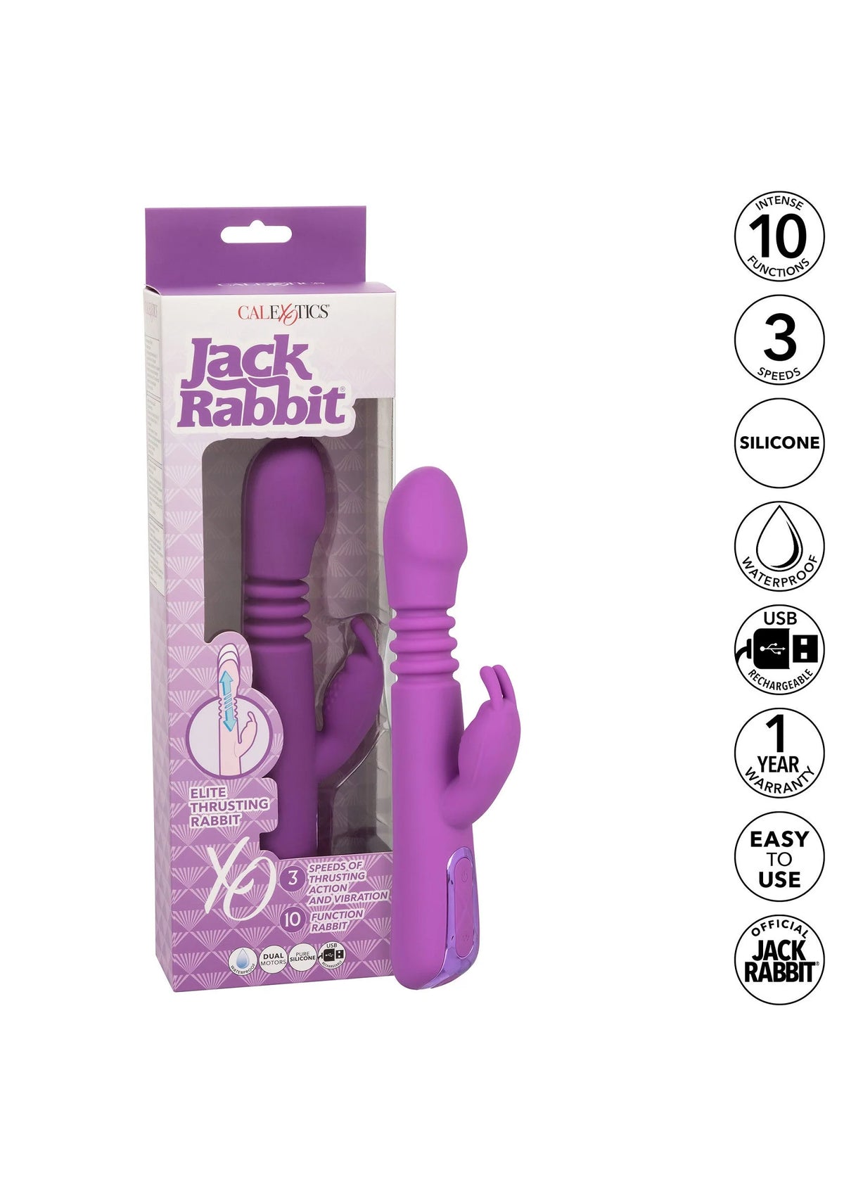 Bestel: Jack Rabbit Elite Thrusting Rabbit vibrator by CalExotics - bij Happytoys.nl, happytoys.be, Happytoys.ae: erotische sex webshop | liever Happy dan Easy ⭐⭐⭐⭐⭐