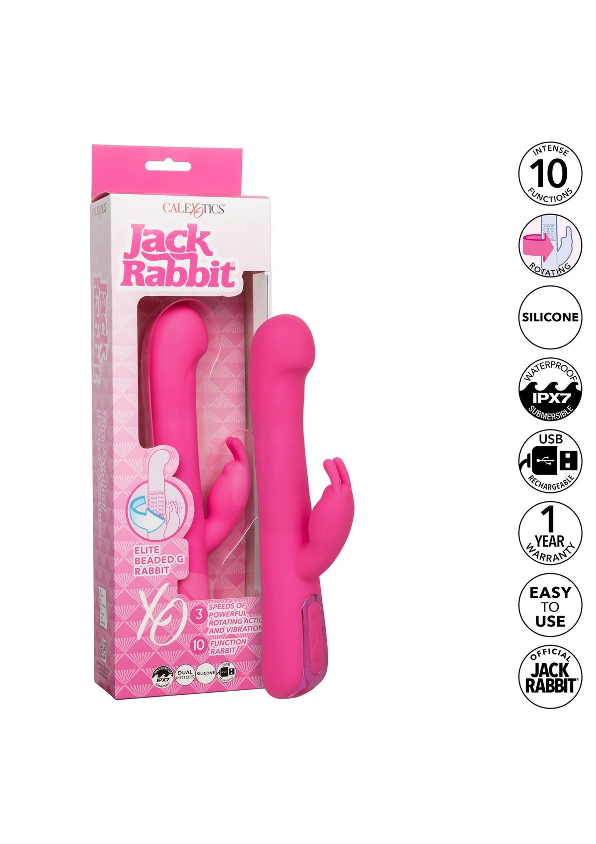 Bestel: Jack Rabbit Elite Beaded G Rabbit by CalExotics - bij Happytoys.nl, happytoys.be, Happytoys.ae: erotische sex webshop | liever Happy dan Easy ⭐⭐⭐⭐⭐