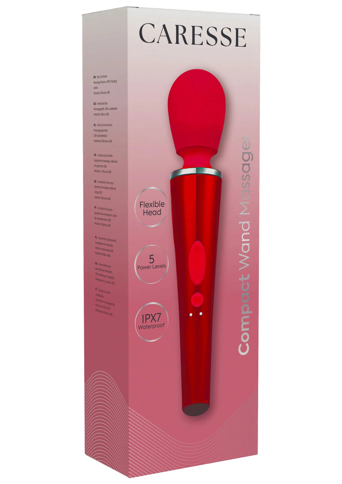 Bestel: Compact Wand Massager Red by Caresse - bij Happytoys.nl, happytoys.be, Happytoys.ae: erotische sex webshop | liever Happy dan Easy ⭐⭐⭐⭐⭐