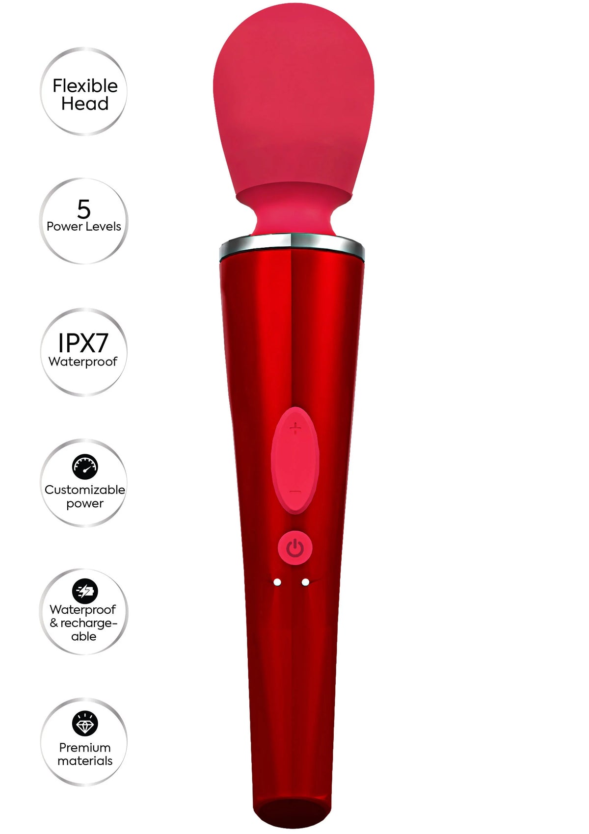 Bestel: Compact Wand Massager Red by Caresse - bij Happytoys.nl, happytoys.be, Happytoys.ae: erotische sex webshop | liever Happy dan Easy ⭐⭐⭐⭐⭐
