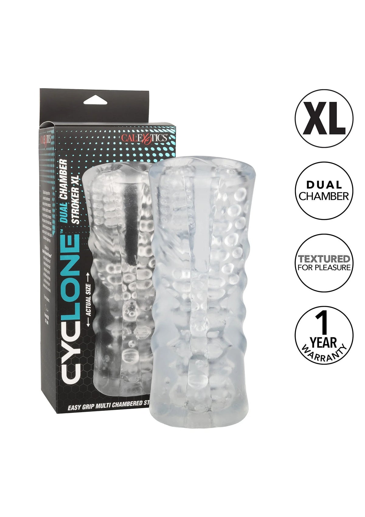 Bestel: Cyclone Dual Chamber Stroker XL by Calexotics - bij Happytoys.nl, happytoys.be, Happytoys.ae: erotische sex webshop | liever Happy dan Easy ⭐⭐⭐⭐⭐
