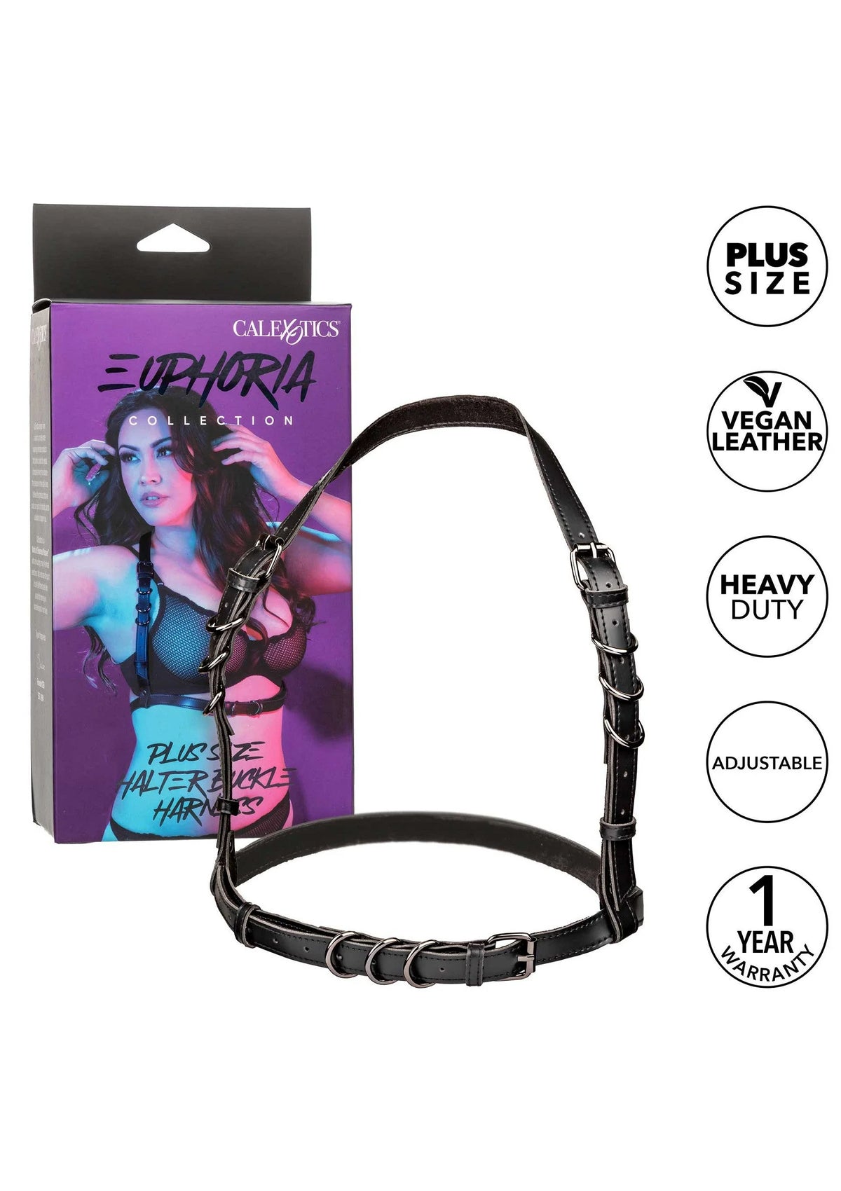 Bestel: Euphoria Collection Plus Size Halter Buckle Harness by CalExotics - bij Happytoys.nl, happytoys.be, Happytoys.ae: erotische sex webshop | liever Happy dan Easy ⭐⭐⭐⭐⭐