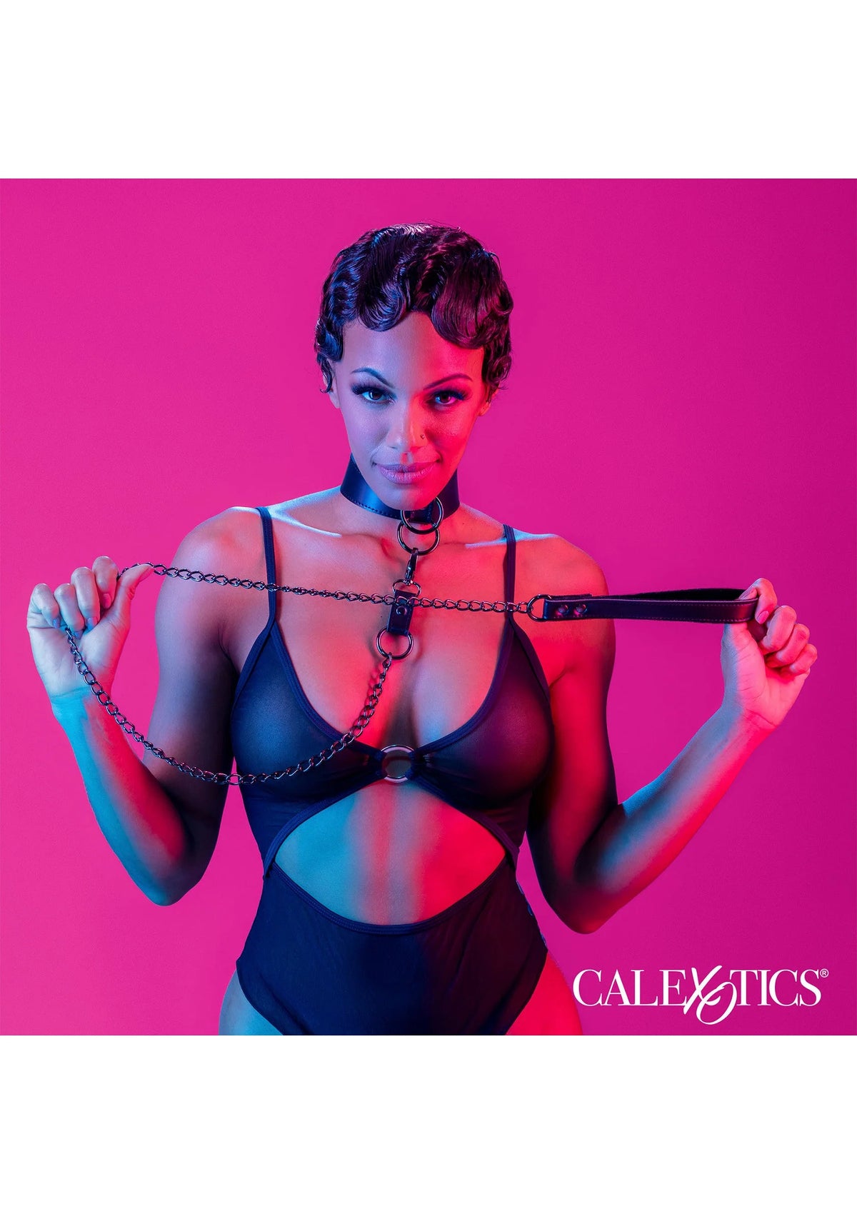 Bestel: Euphoria Collection Collar with Chain Leash by CalExotics - bij Happytoys.nl, happytoys.be, Happytoys.ae: erotische sex webshop | liever Happy dan Easy ⭐⭐⭐⭐⭐